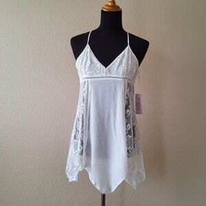 Linea Donatella Sheer Lace Lingerie Size M White NWT